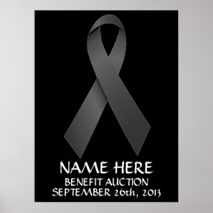 Melanoma Cancer Benefit Auction Ribbon Poster