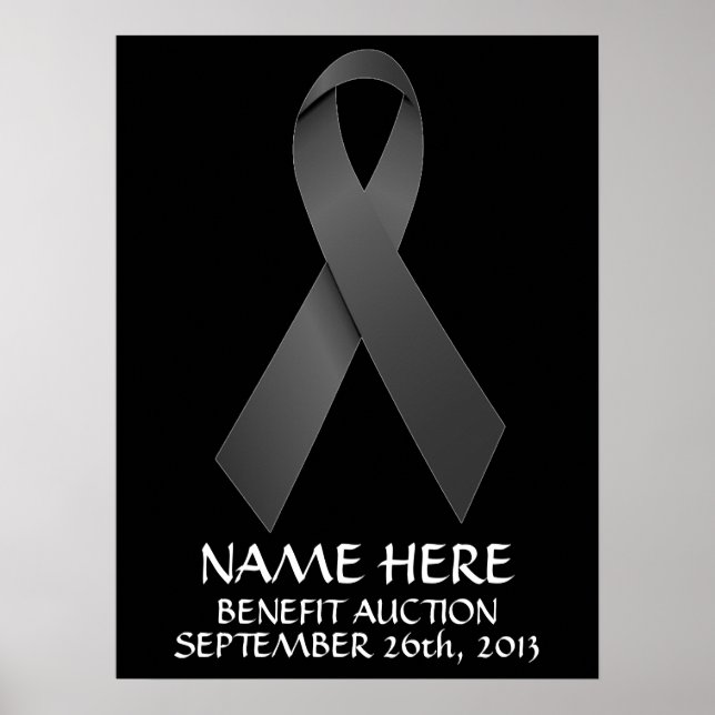 Melanoma Cancer Benefit Auction Ribbon Poster (Front)