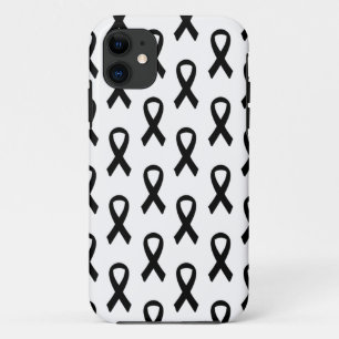 Melanoma Cancer Black Ribbon Phone Case