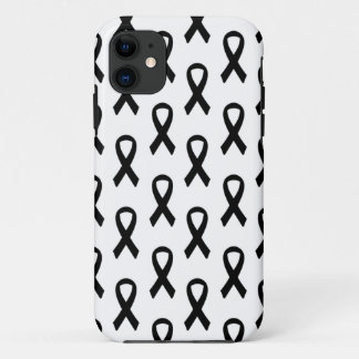Melanoma Cancer Black Ribbon Phone Case