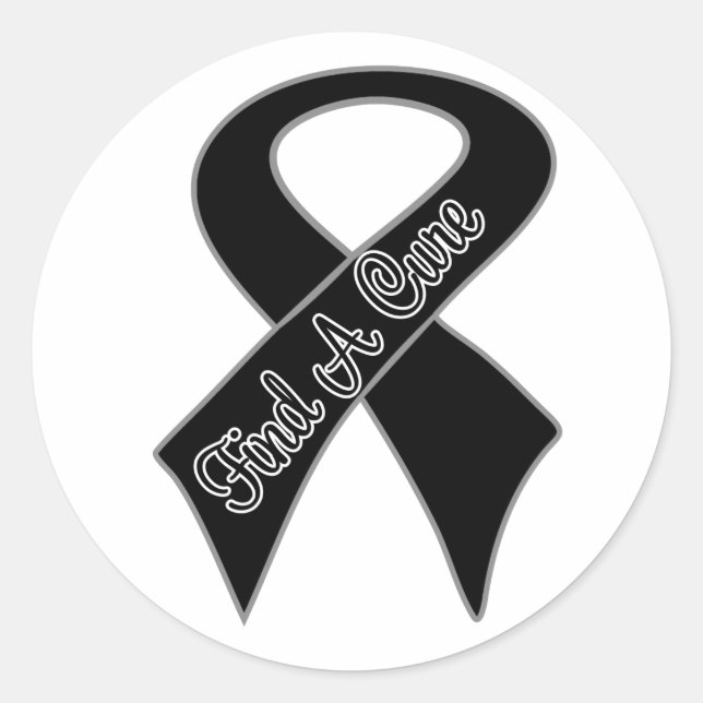 Melanoma Cancer Find a Cure Classic Round Sticker (Front)