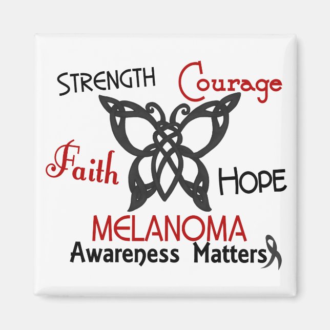 Melanoma Celtic Butterfly 3 Magnet (Front)