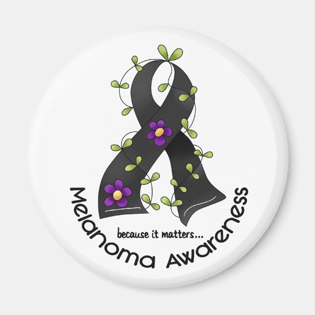 Melanoma FLOWER RIBBON 1 Magnet (Front)