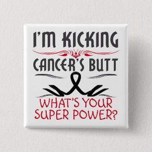 Melanoma Kicking Cancer Butt Super Power 15 Cm Square Badge