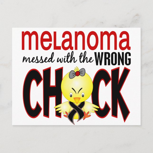 Melanoma Messed With The Wrong Chick Postcard (Front)