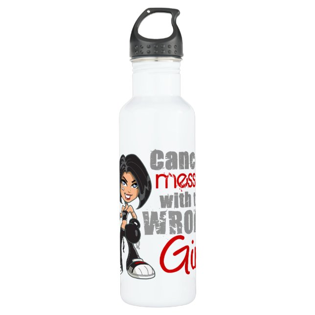 Melanoma Messed With Wrong Girl.png 710 Ml Water Bottle (Front)