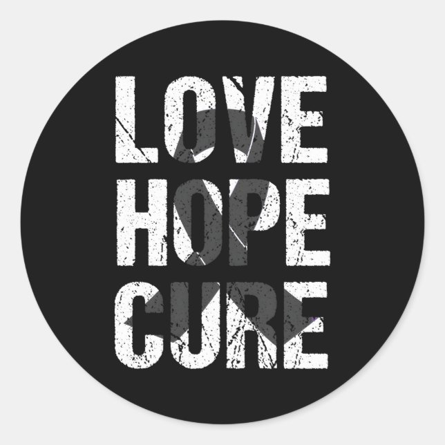 Melanoma Skin Cancer Awareness Black Ribbon Motiva Classic Round Sticker (Front)