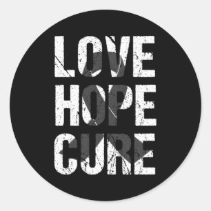 Melanoma Skin Cancer Awareness Black Ribbon Motiva Classic Round Sticker