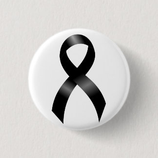 Melanoma | Skin Cancer - Black Ribbon 3 Cm Round Badge