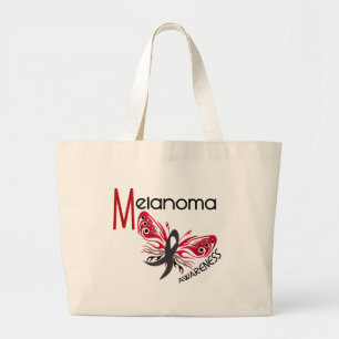 Melanoma / Skin Cancer BUTTERFLY 3.1 Large Tote Bag
