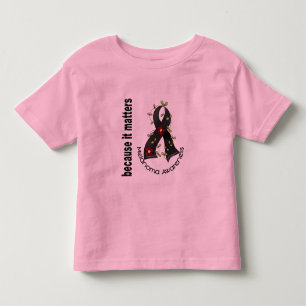 Melanoma Skin Cancer Flower Ribbon 3 Toddler T-Shirt