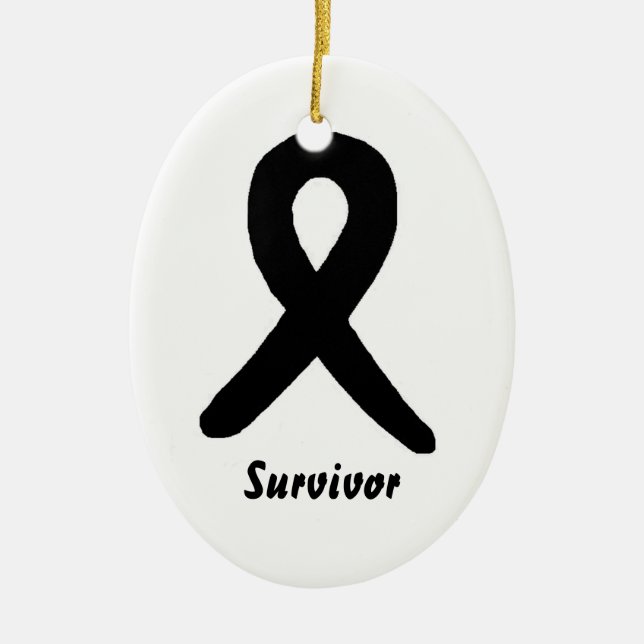 Melanoma survivor ornament (Front)
