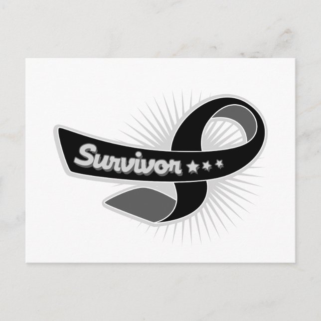 Melanoma Survivor Ribbon Postcard (Front)
