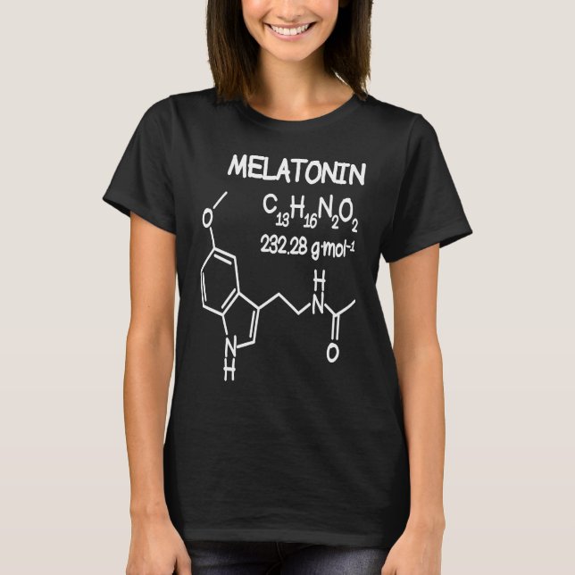 Melatonin Molecule Structure T Shirt Funny Sleep M (Front)