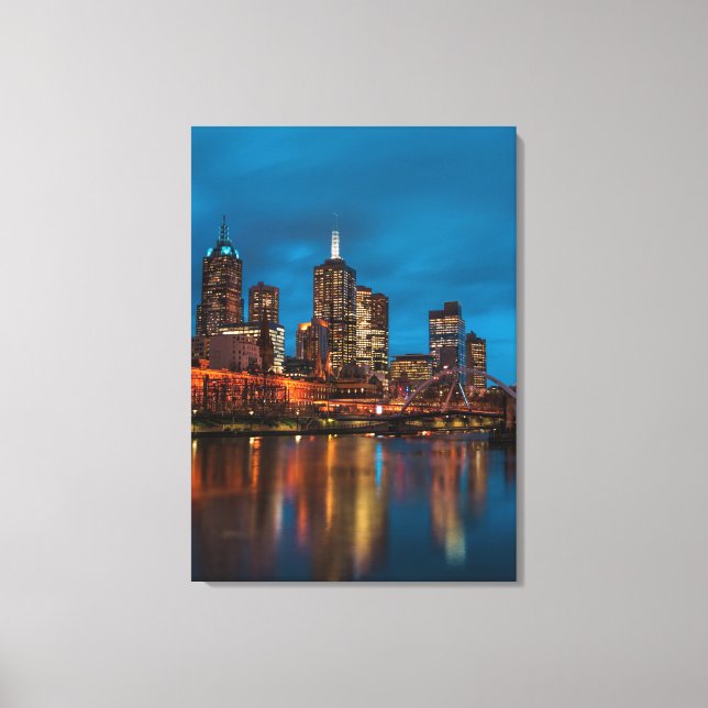 Melbourne at night canvas print (Front)
