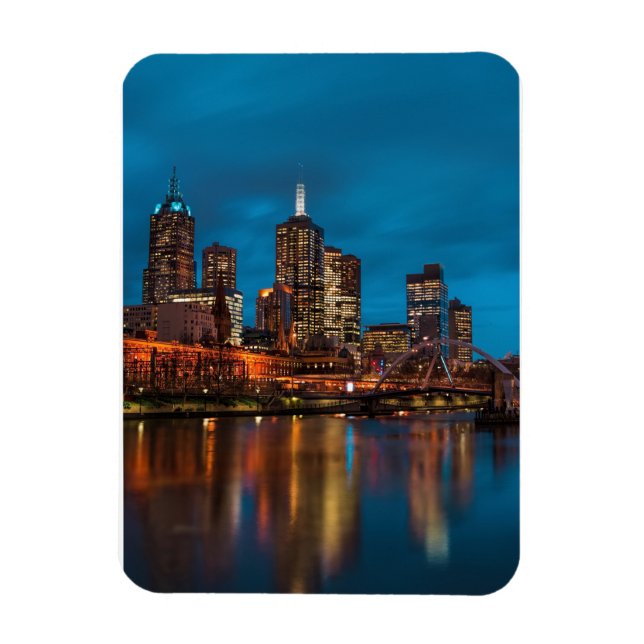 Melbourne at night magnet (Vertical)