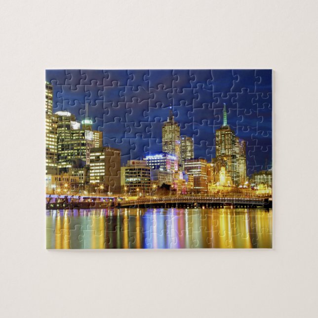 Melbourne, Australia. A nighttime view of the 2 Jigsaw Puzzle (Horizontal)
