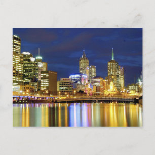 Melbourne, Australia. A nighttime view of the 2 Postcard