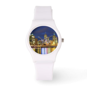 Melbourne, Australia. A nighttime view of the 2 Watch
