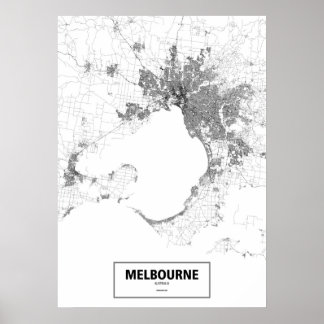 Melbourne, Australia (black on white, custom) Poster