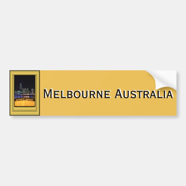 Melbourne Australia CBD Night Lights Bumper Sticker (Front)