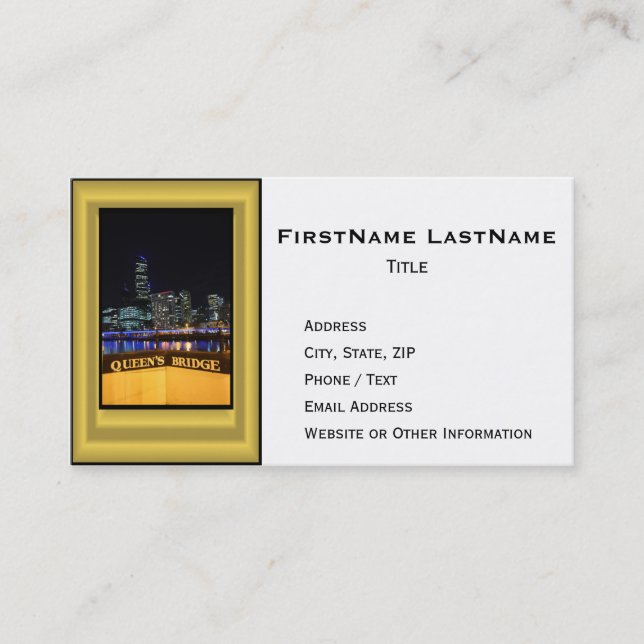 Melbourne Australia CBD Night Lights Business Card (Front)