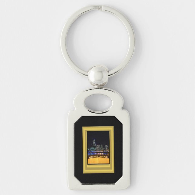 Melbourne Australia CBD Night Lights Key Ring (Front)
