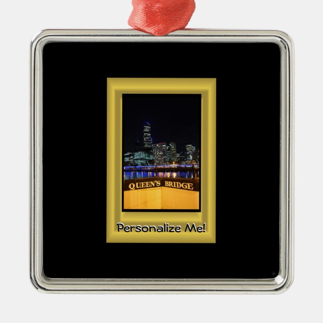 Melbourne Australia CBD Night Lights Metal Tree Decoration (Front)