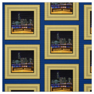 Melbourne Australia City Lights over Queens Bridge Fabric