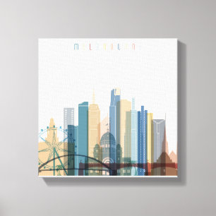 Melbourne, Australia City Skyline Canvas Print