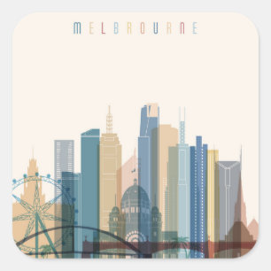 Melbourne, Australia City Skyline Square Sticker