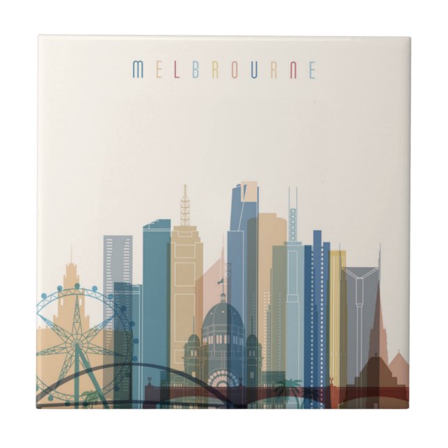 Melbourne, Australia | City Skyline Tile (Front)