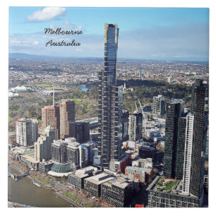 Melbourne, Australia cityscape photograph Tile