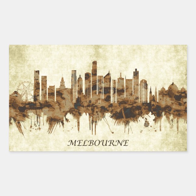 Melbourne Australia Cityscape Rectangular Sticker (Front)