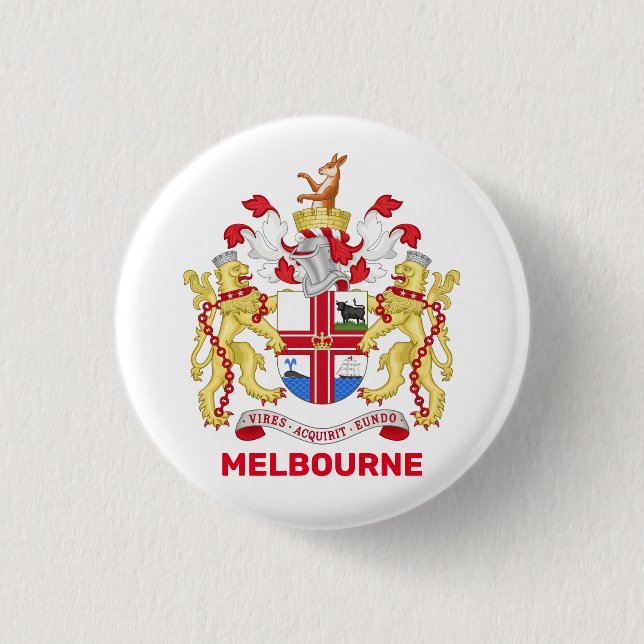 Melbourne, Australia - coat of arms 3 Cm Round Badge (Front)