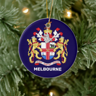 Melbourne, Australia - coat of arms Ceramic Tree Decoration