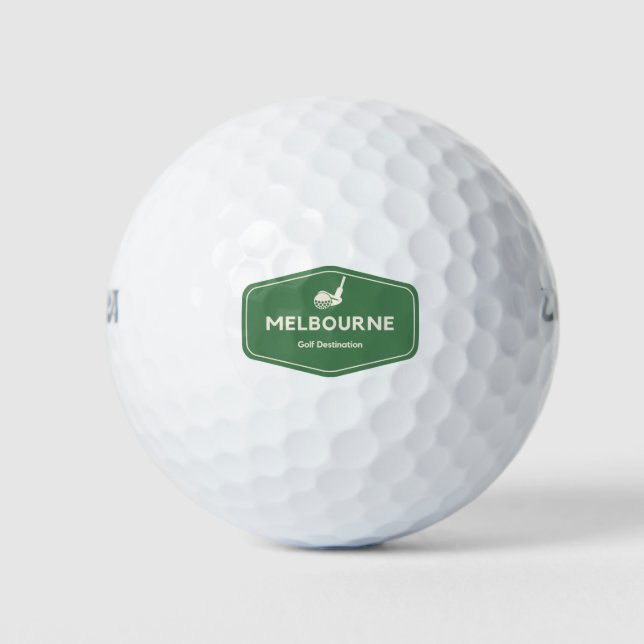 Melbourne Australia - Golf Course Destination Logo Balls (Front)