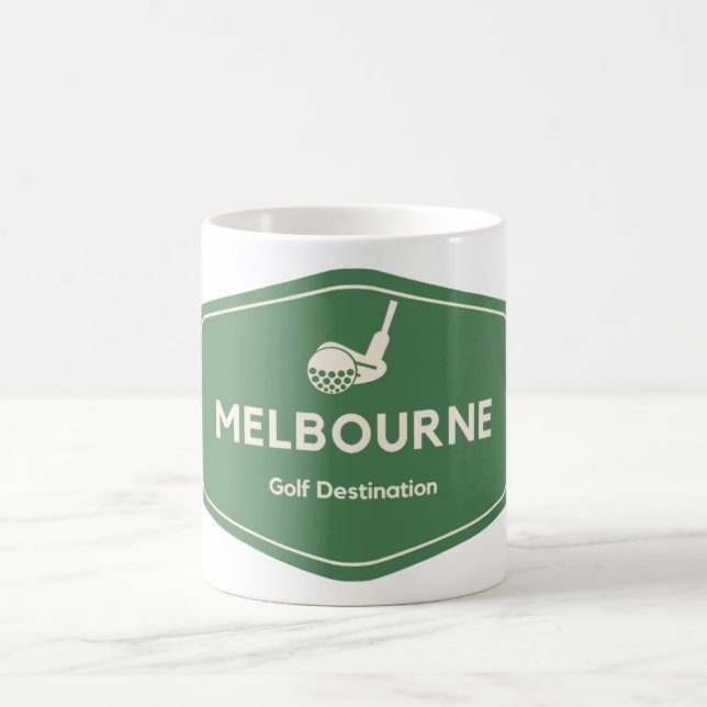 Melbourne Australia - Golf Course Destination Logo Coffee Mug (Center)