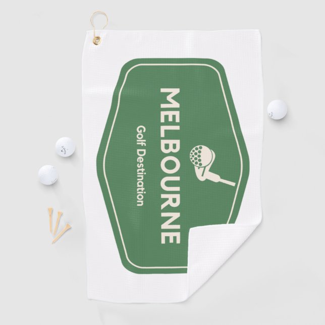 Melbourne Australia - Golf Course Destination Logo Golf Towel (InSitu)