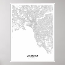 Melbourne, Australia Minimalist Map Poster