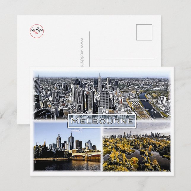 Melbourne - Australia - Mosaic - Postcard (Front/Back)