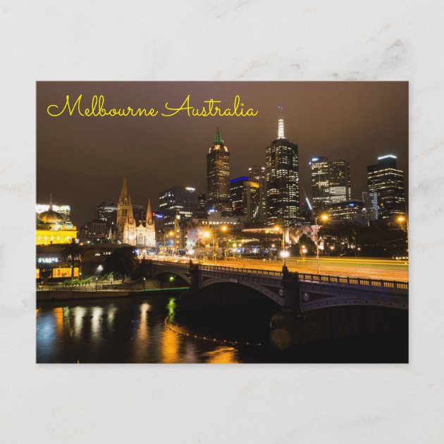YARRA RIVER LIGHTS in MELBOURNE POSTCARD NEW & PERFECT 