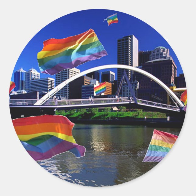 Melbourne, Australia Pride Classic Round Sticker (Front)