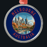 Melbourne Australia Retro Distressed Circle Metal Tree Decoration<br><div class="desc">Melbourne retro vector travel design. Melbourne is the coastal capital of the southeastern Australian state of Victoria. At the city's centre is the modern Federation Square development,  with plazas,  bars,  and restaurants by the Yarra River.</div>