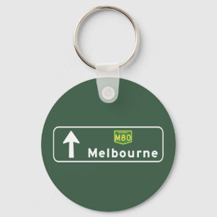 Melbourne, Australia Road Sign Key Ring