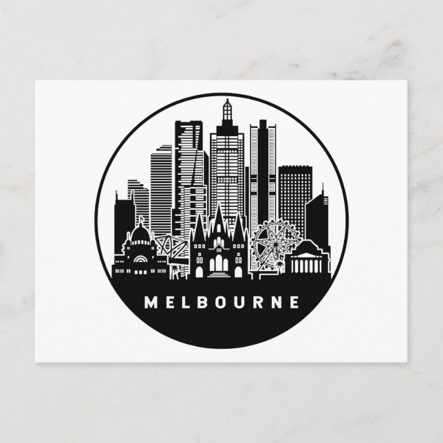 Melbourne Australia Skyline Postcard (Front)