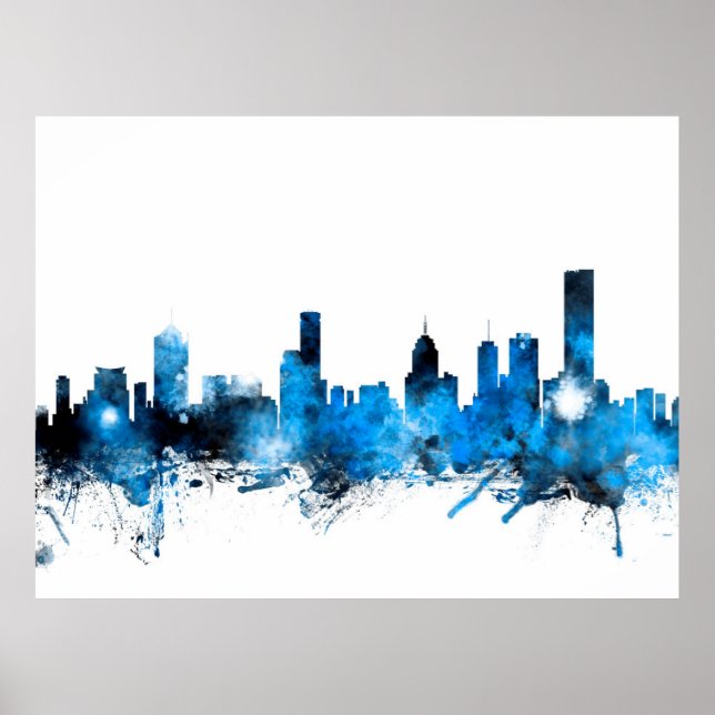 Melbourne Australia Skyline Poster (Front)