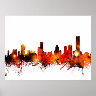 Melbourne Australia Skyline Poster