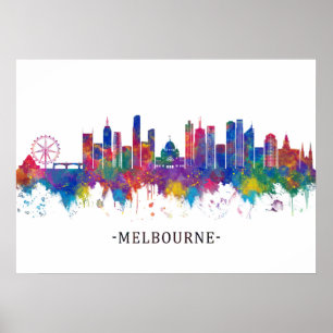 Melbourne Australia Skyline Poster