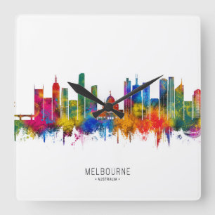 Melbourne Australia Skyline Square Wall Clock